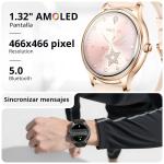 Smartwatch COLMI L28 AMOLED 1.32" para mujer con llamadas Bluetooth y doble correa