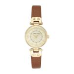 Reloj Anne Klein 109442CHHY para mujer, dorado con esfera champán y correa de cuero café